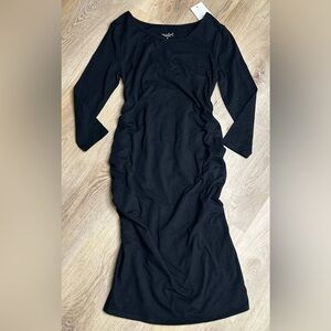 Isabel Maternity Black 3 Quarter Sleeve Midi Dress size S